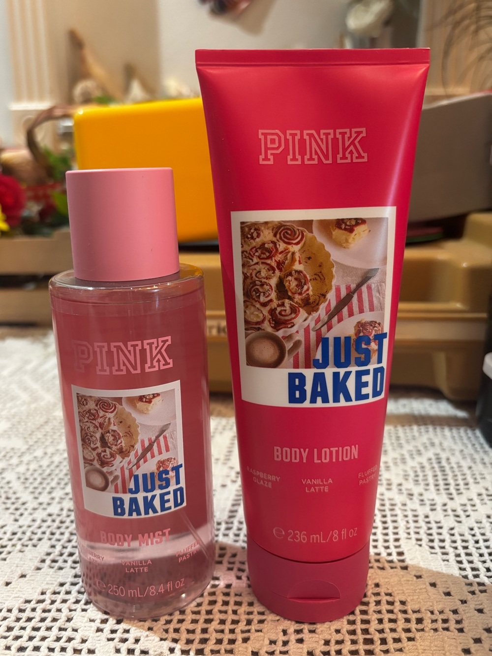 (Inventory 63) PINK Victoria's Secret Just Baked Body Lotion & Mist - Pink